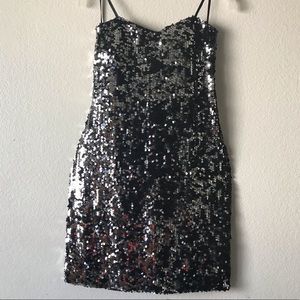 As U Wish Sequin Strapless Dress